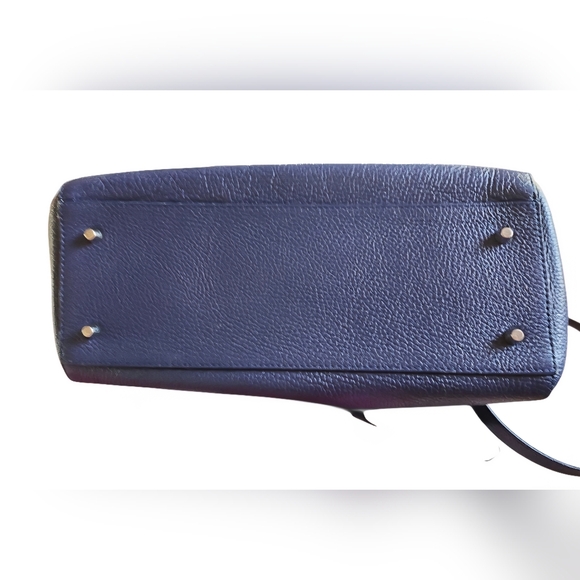 Furla Blue Leather And Suede Shoulder/Cossbody Bag With Dust Bag In EUC - Picture 5 of 16